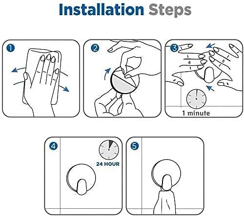 Adhesive Hooks - 4 Pack Towel/Coat Hooks Wall Hook Stick on Bathroom or Kitchen