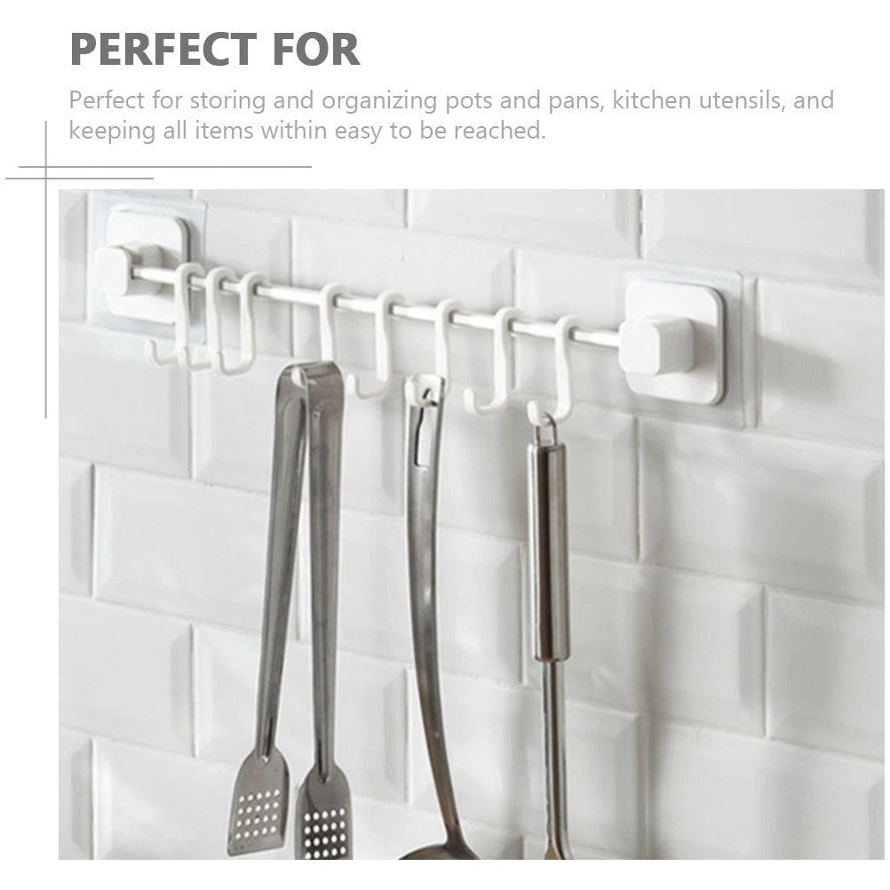 Kitchen Organiser Storage Rack Utensil Hooks Wall-mounted Hanging