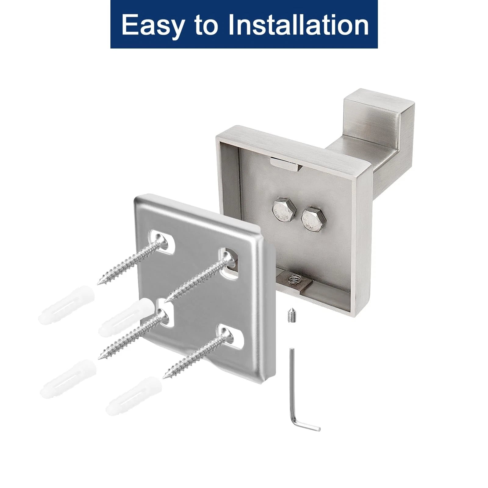 3 Pack Brushed Nickel Storage Hooks Rustproof Durable For Bathroom Kitchen Be...