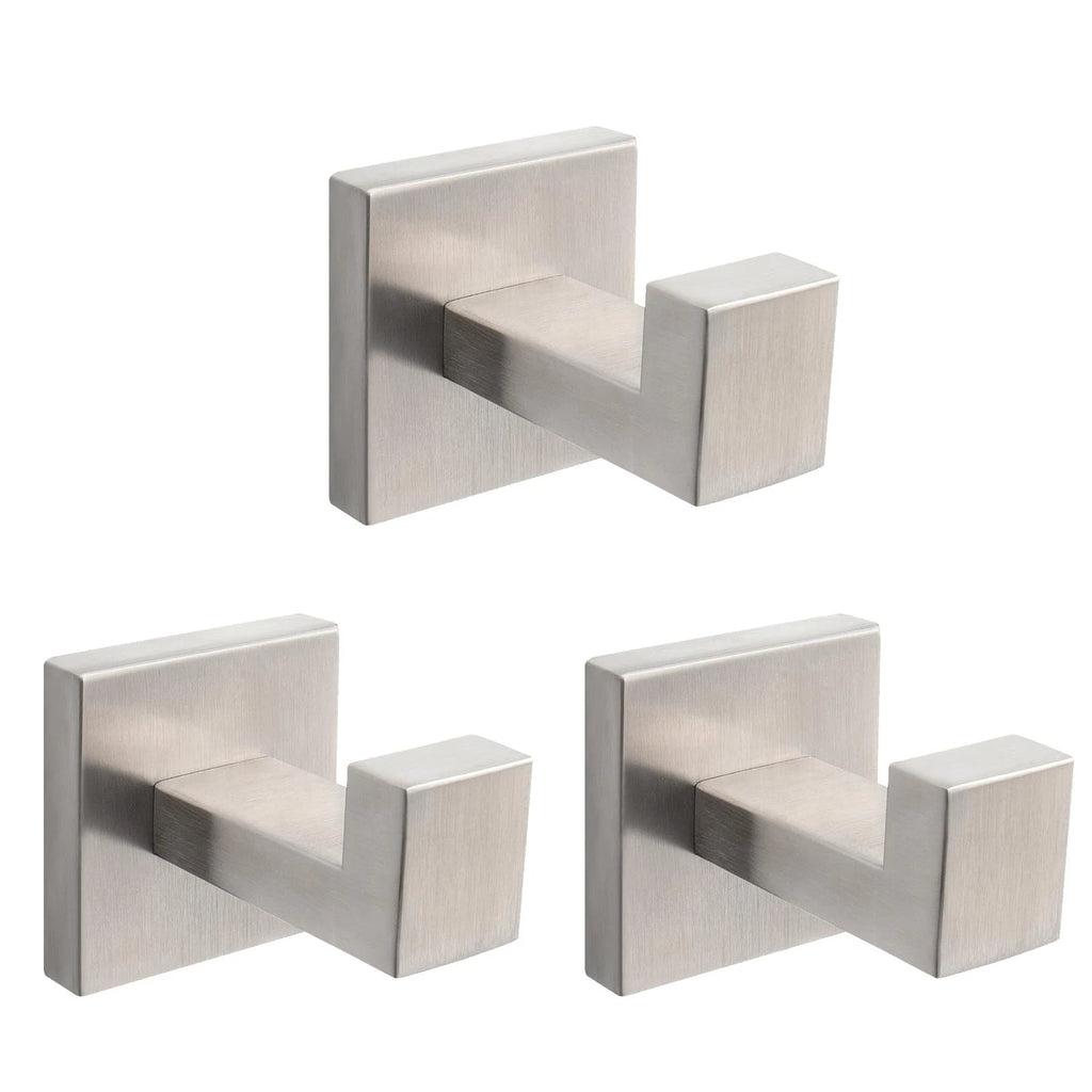 3 Pack Brushed Nickel Storage Hooks Rustproof Durable For Bathroom Kitchen Be...