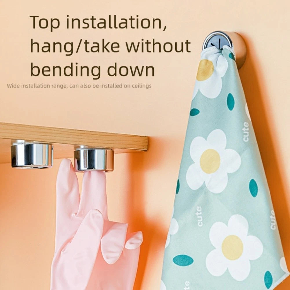 Non Perforated Towel Hook Chrome Finish Wall Mount for Bathroom and Kitchen