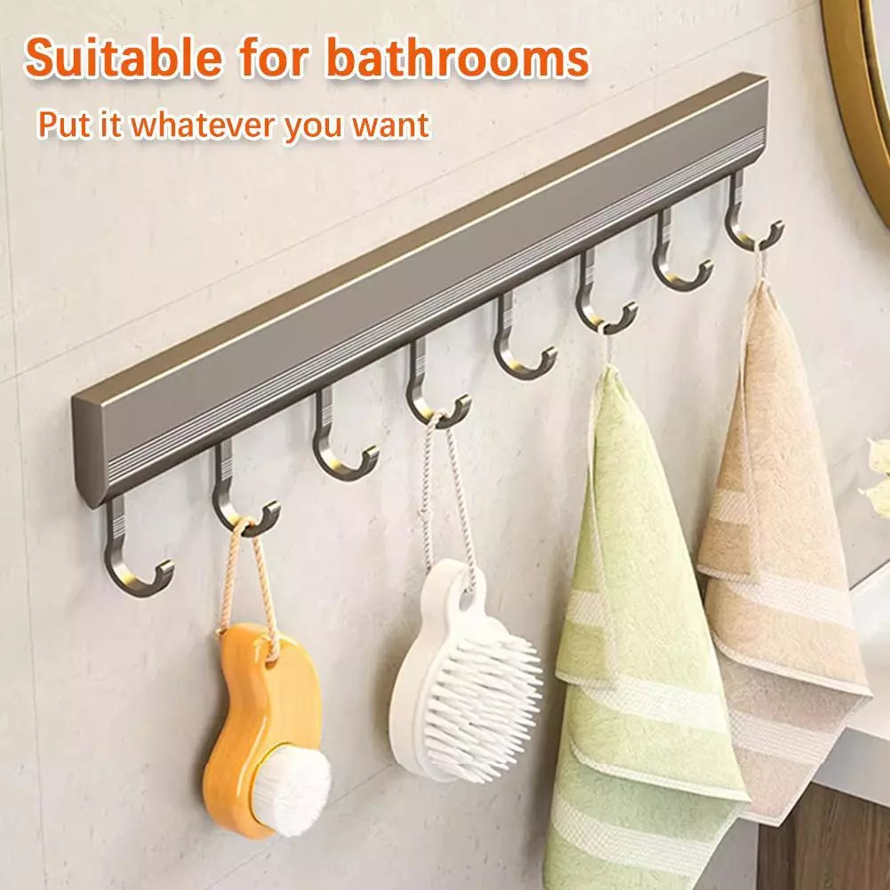 Self adhesive Hooks Rack Wall Mounted Kitchen Utensils Storage Row Hook Hol D3A4