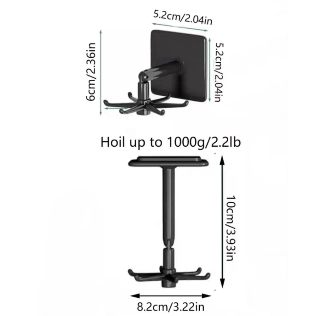 1pc No-Drill 360° Rotating Hook | Seamless Kitchen Storage & Key Hanger Organize