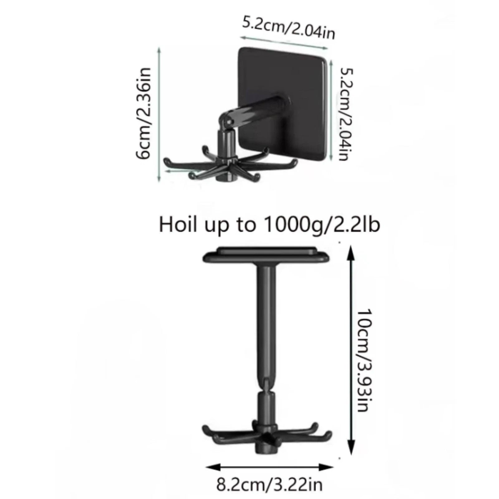 1pc No-Drill 360° Rotating Hook | Seamless Kitchen Storage & Key Hanger Organize