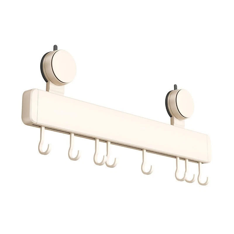 Kitchen Sliding Hook Rack - No-Drill Wall Mount Organizer