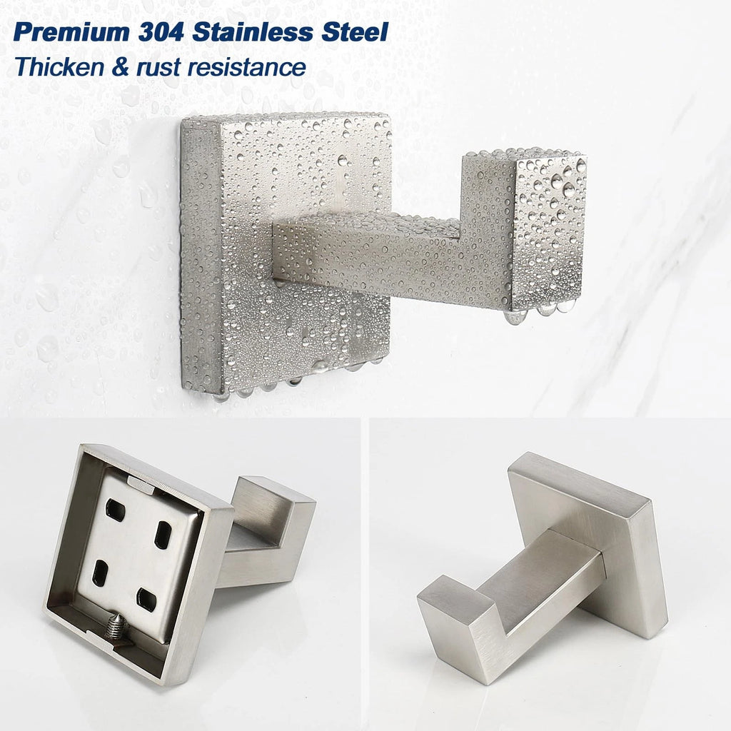 3 Pack Brushed Nickel Storage Hooks Rustproof Durable For Bathroom Kitchen Be...