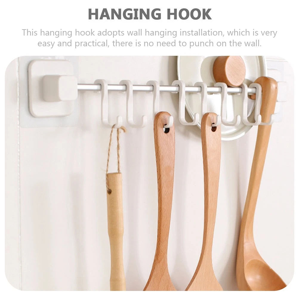 Kitchen Organiser Storage Rack Utensil Hooks Wall-mounted Hanging