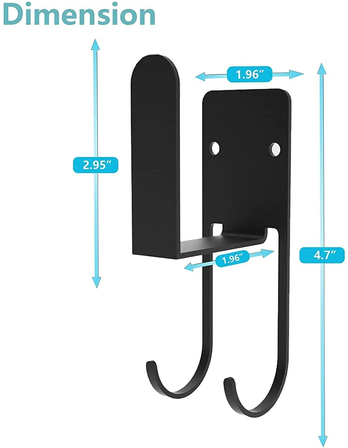 Stainless Steel 4 Pack Black Heavy Duty Kitchen Bath Wall Hanging Hooks Storage