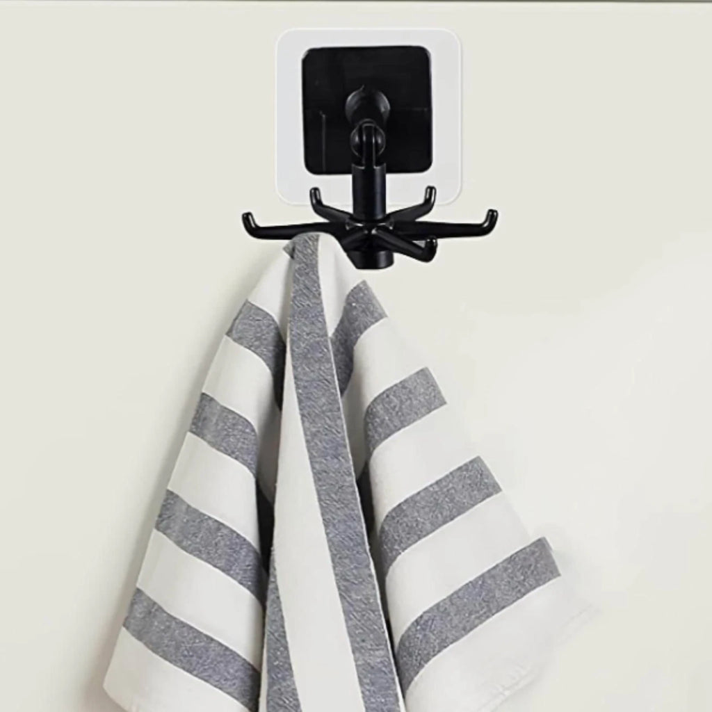 1pc No-Drill 360° Rotating Hook | Seamless Kitchen Storage & Key Hanger Organize