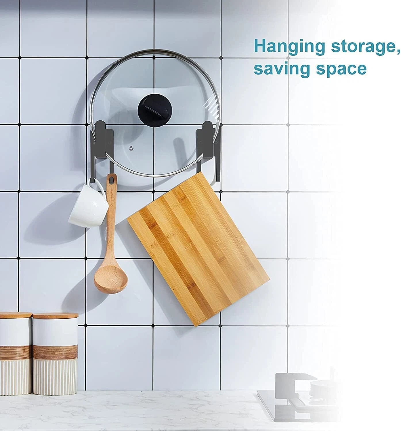 Stainless Steel 4 Pack Black Heavy Duty Kitchen Bath Wall Hanging Hooks Storage