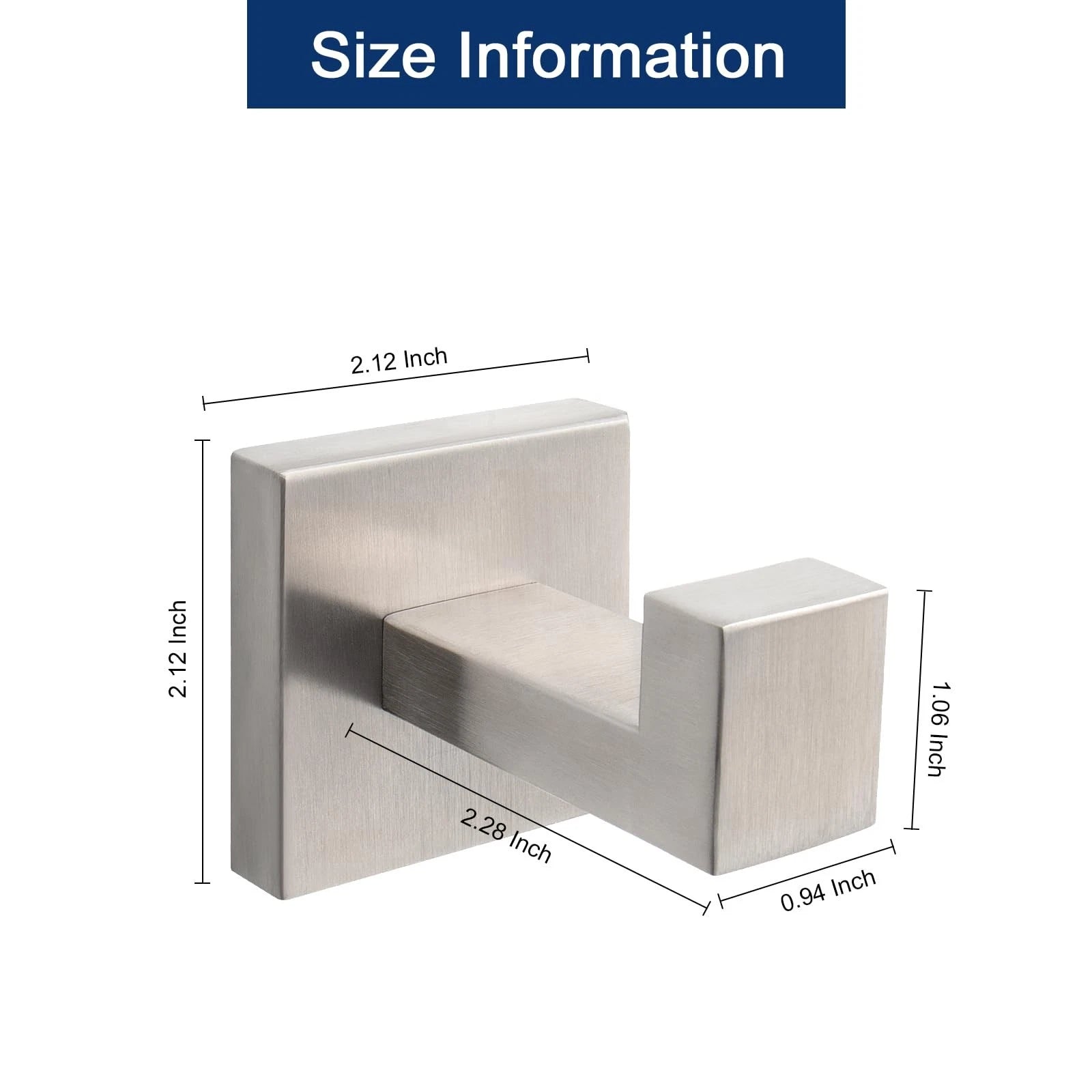 3 Pack Brushed Nickel Storage Hooks Rustproof Durable For Bathroom Kitchen Be...